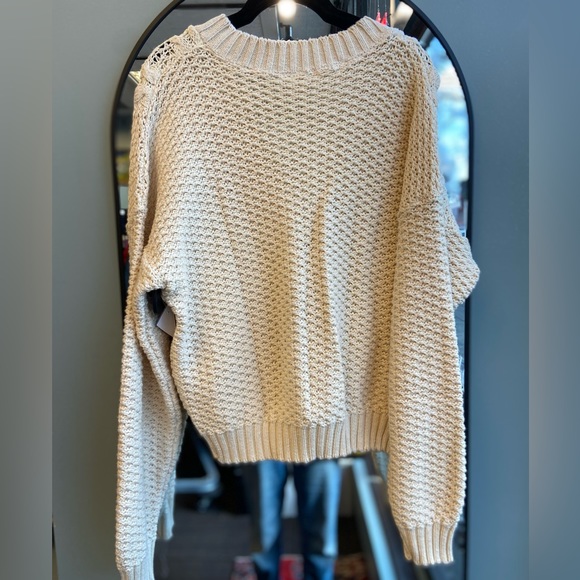 French Navy Cotton Cardigan Size M - Picture 5 of 5